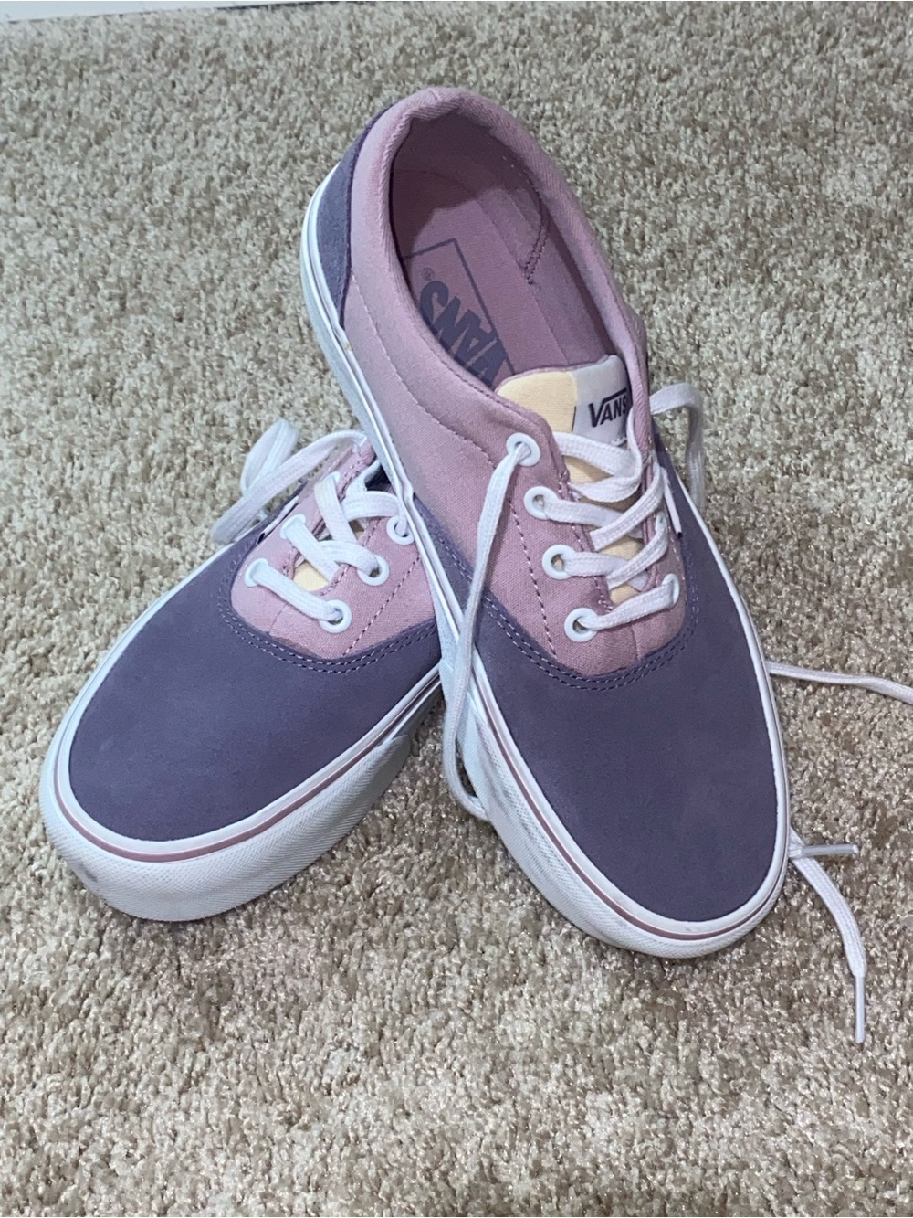 Vans Two-Tone Lavender and Blush Low-Top Sneakers